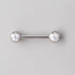 Jewelled Balls Nipple Barbell in Silver - Titanium - Camden Body Jewellery