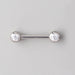 Jewelled Balls Nipple Barbell in Silver - Titanium - Camden Body Jewellery