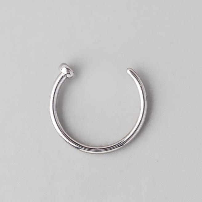 C Shape Nose Ring Flat End - Titanium - Camden Body Jewellery