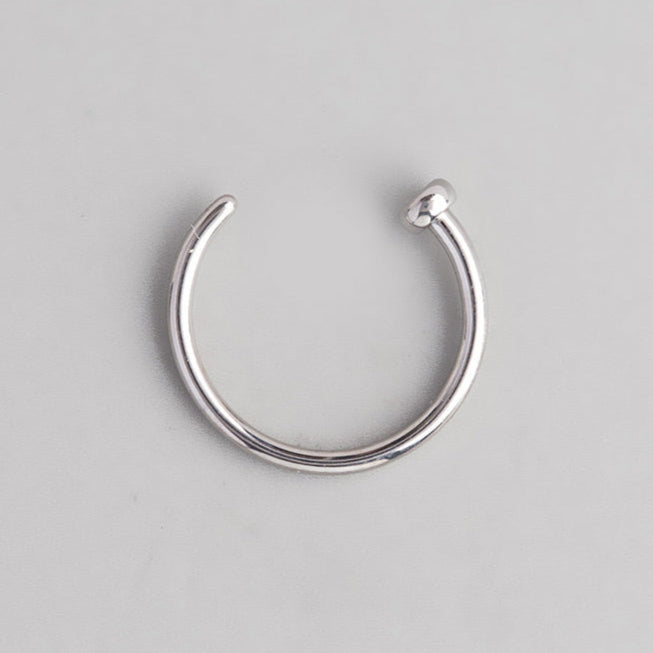 C Shape Nose Ring Flat End - Titanium