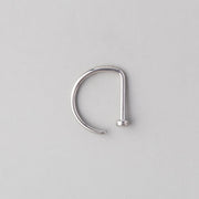 D Shape Nose Ring Flat End - Titanium - Camden Body Jewellery