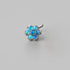 L-Shape Nose Stud Six Flower Blue Opal CZ - Titanium - Camden Body Jewellery