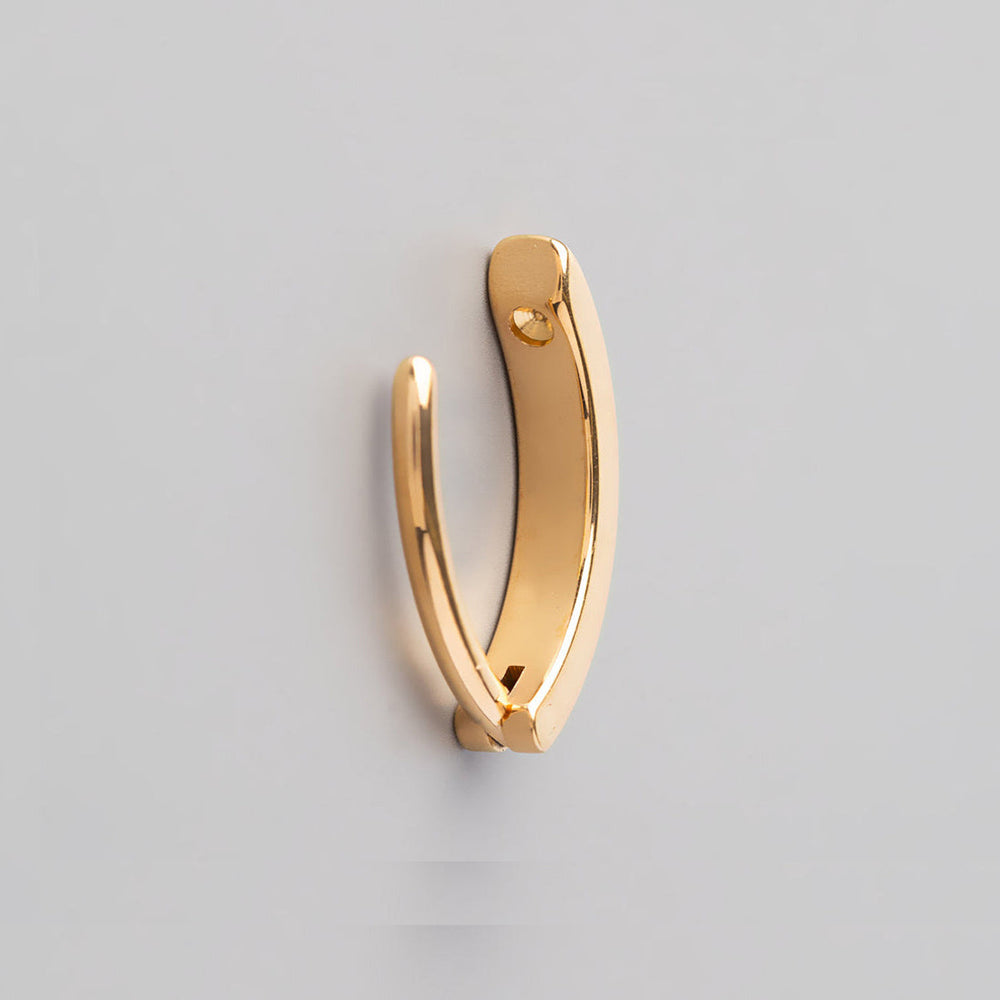 Hinged Clicker Belly Button Ring Single Pave CZ in Gold - Titanium