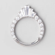 CZ Faced Hinged Segment Ring in Silver - Titanium - Camden Body Jewellery