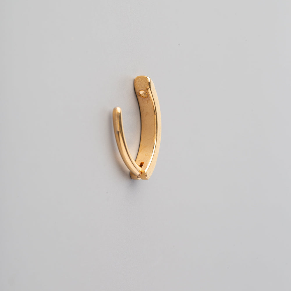 Hinged Clicker Belly Button Ring Double Pave CZ Face in Gold - Titanium