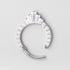 CZ Faced Hinged Segment Ring in Silver - Titanium - Camden Body Jewellery