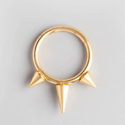 Triple Spike Segment Hoop in Gold - Titanium - Camden Body Jewellery