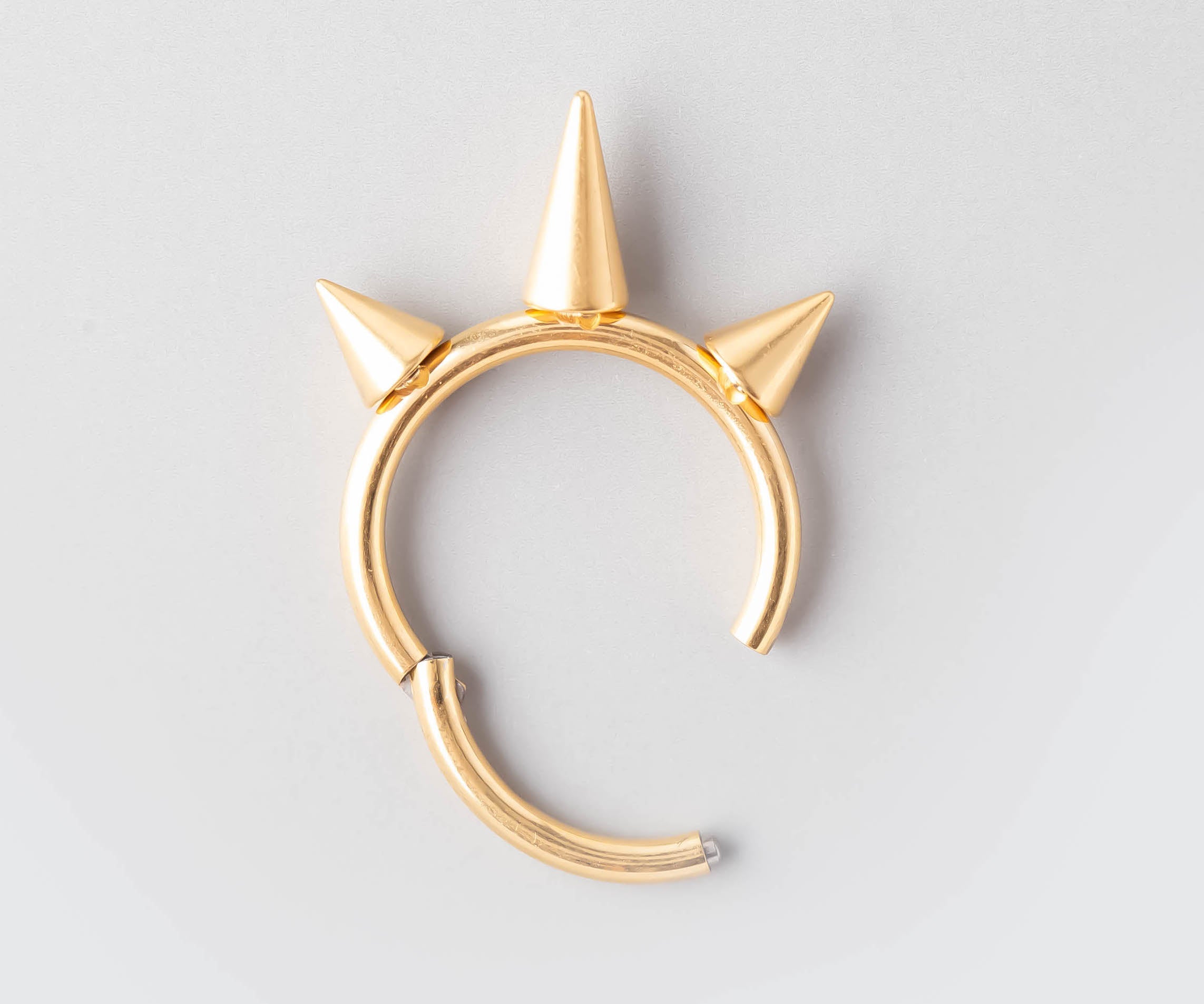 Triple Spike Segment Hoop in Gold - Titanium - Camden Body Jewellery