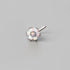 L-Shape Nose Stud Six Flower White Opal CZ - Titanium - Camden Body Jewellery