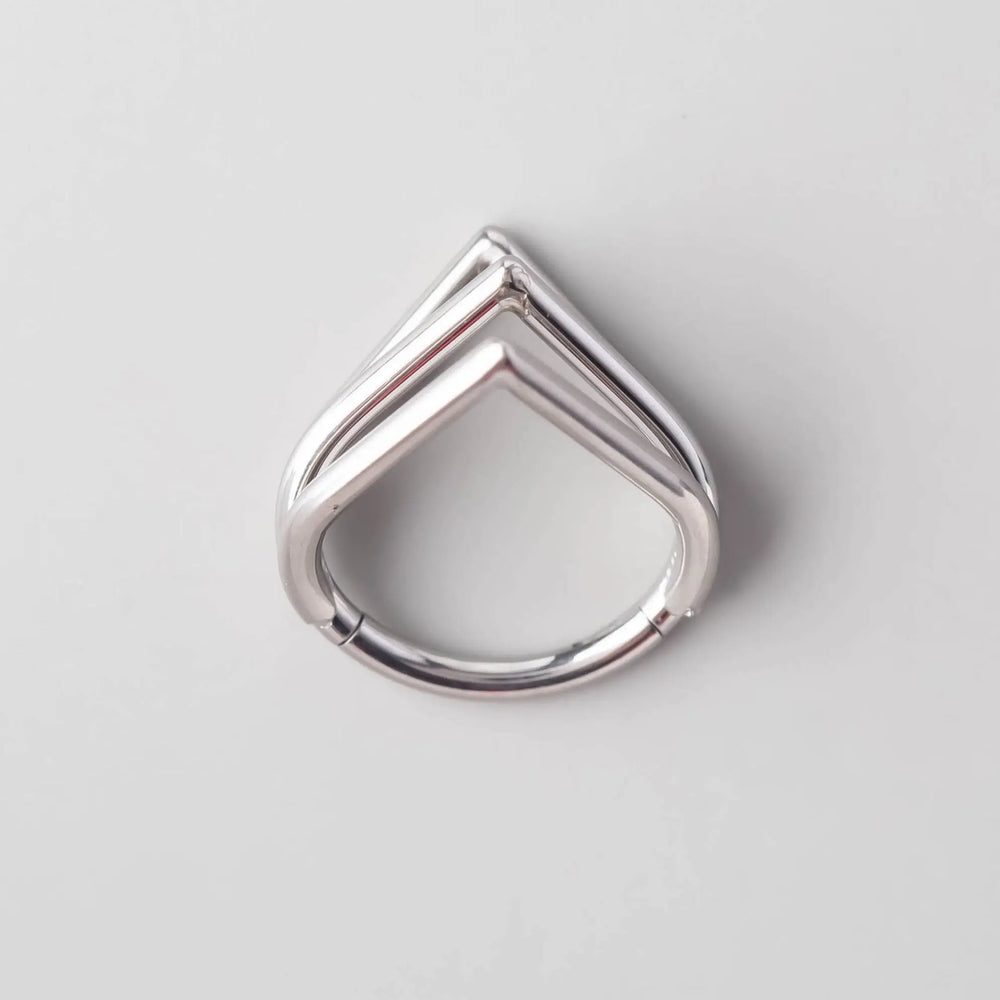 Tear Drop Triple Stack in Silver - Titanium