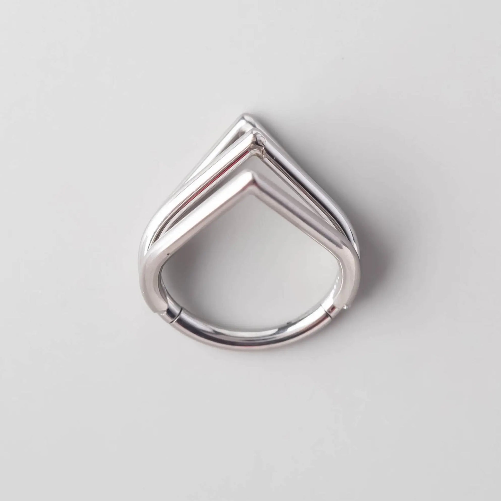 Tear Drop Triple Stack in Silver - Titanium - Camden Body Jewellery