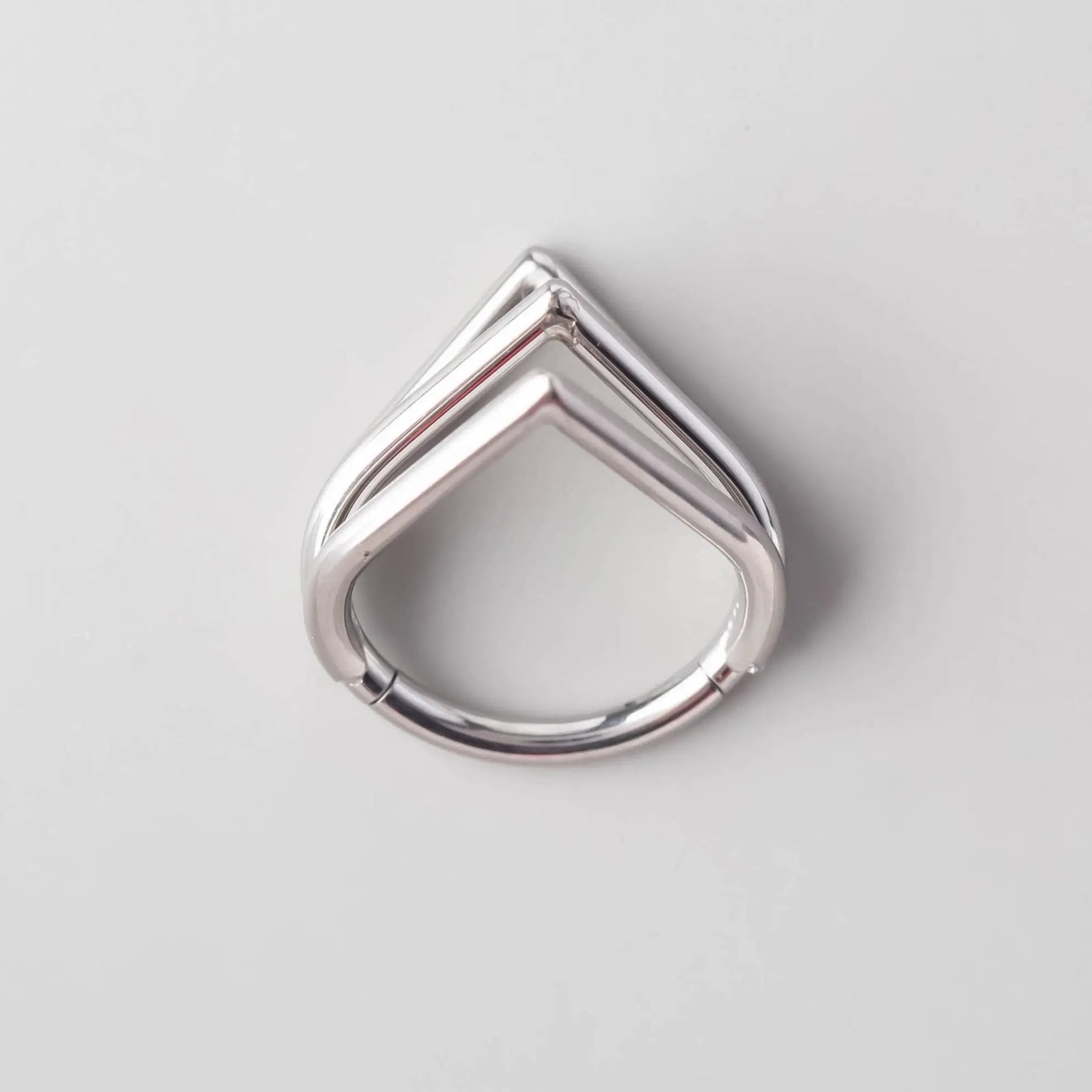 Tear Drop Triple Stack in Silver - Titanium - Camden Body Jewellery