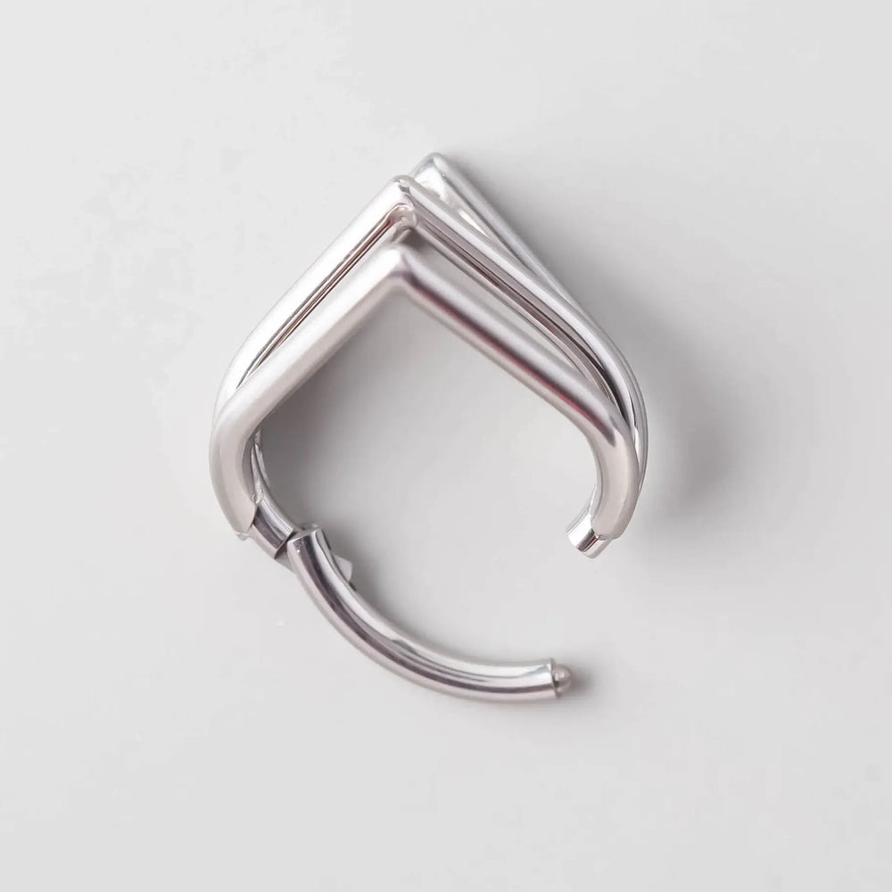 Tear Drop Triple Stack in Silver - Titanium