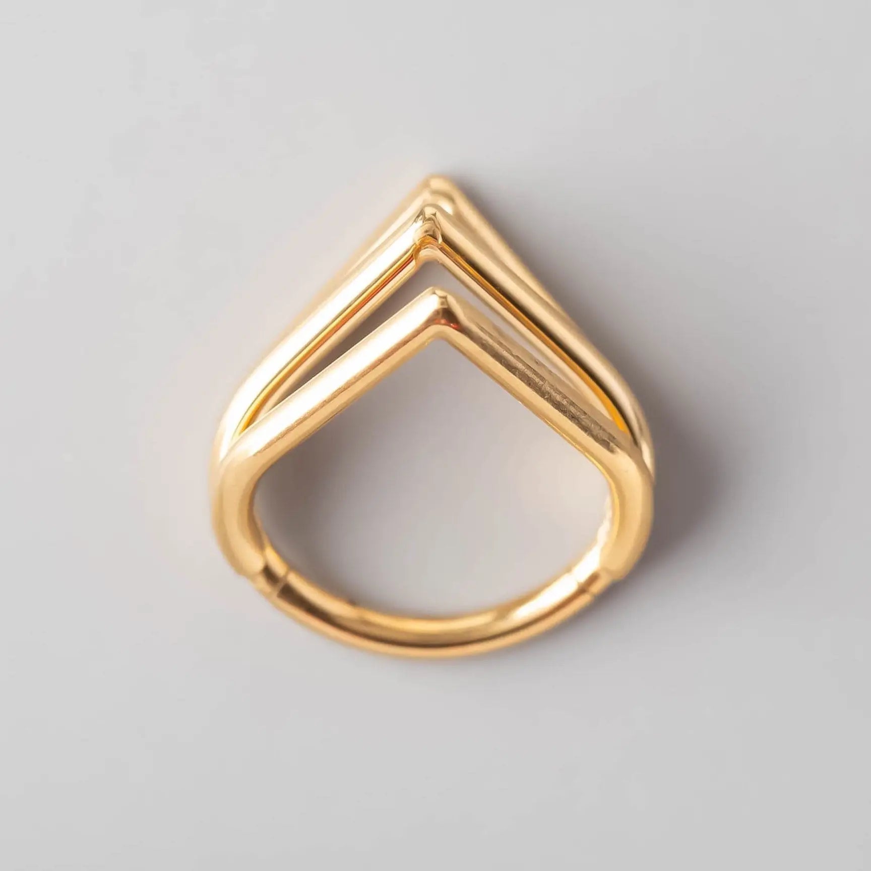 Tear Drop Triple Stack in Gold - Titanium - Camden Body Jewellery