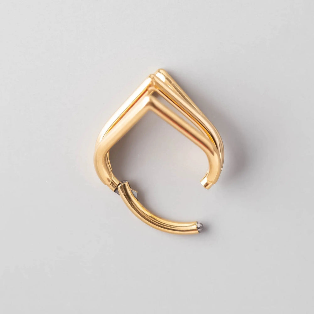 Tear Drop Triple Stack in Gold - Titanium