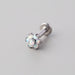 White Opal Flower Labret in Silver - Titanium - Camden Body Jewellery