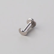 Crescent Threadless Labret in Silver - Titanium - Camden Body Jewellery
