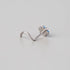 Screw Shape Nose Stud Six Flower Blue Opal CZ - Titanium - Camden Body Jewellery