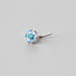 L-Shape Nose Stud Six Flower Blue Opal CZ - Titanium - Camden Body Jewellery