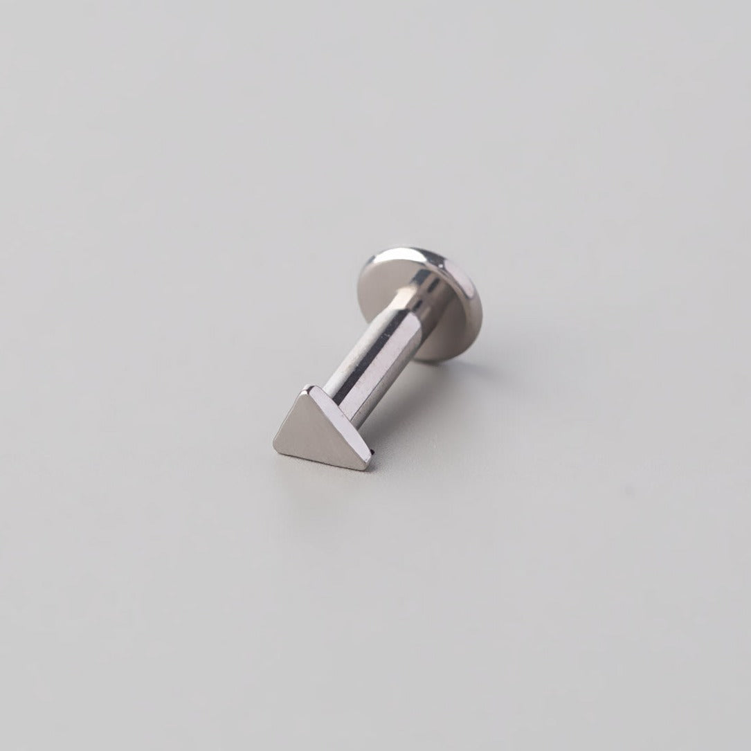 Triangle Threadless Labret in Silver - Titanium - Camden Body Jewellery