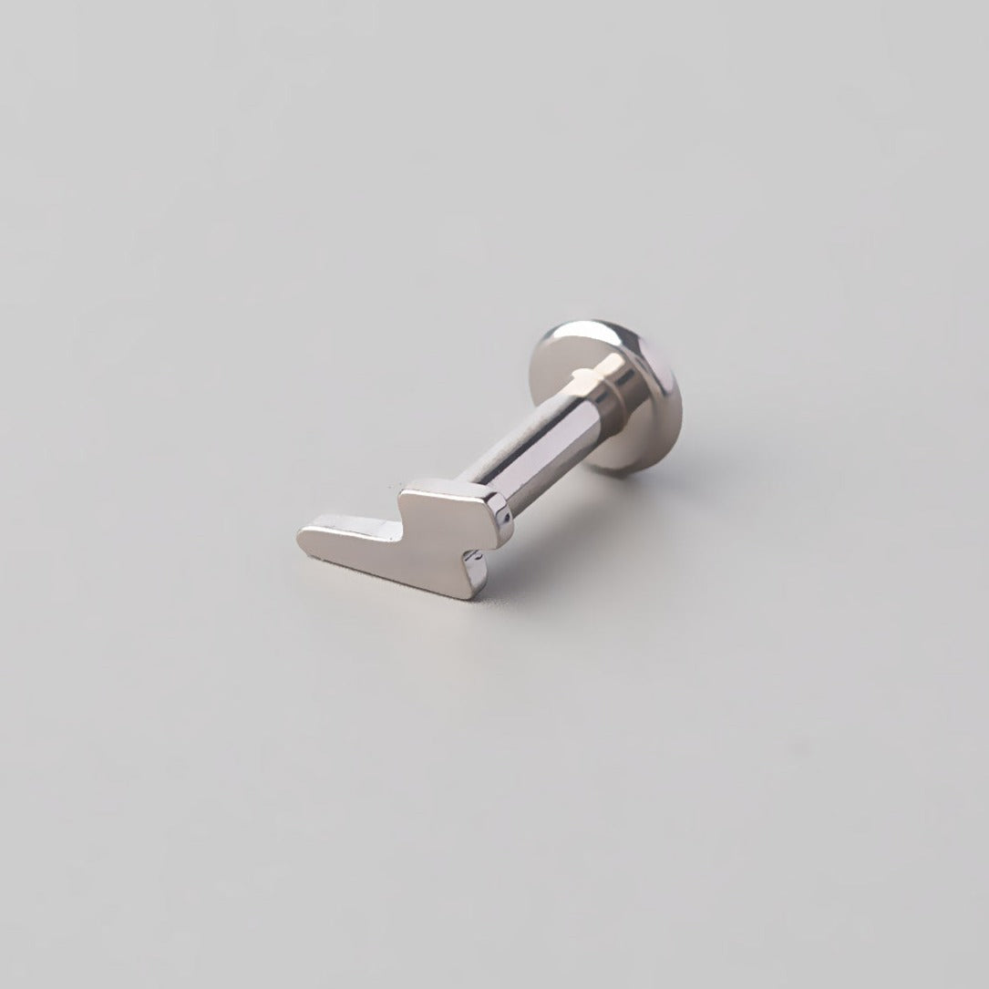 Threadless Thunder Labret In Silver - Titanium - Camden Body Jewellery