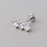 3 Bezel Set Rectangles CZ Threadless Labret in Silver - Titanium - Camden Body Jewellery