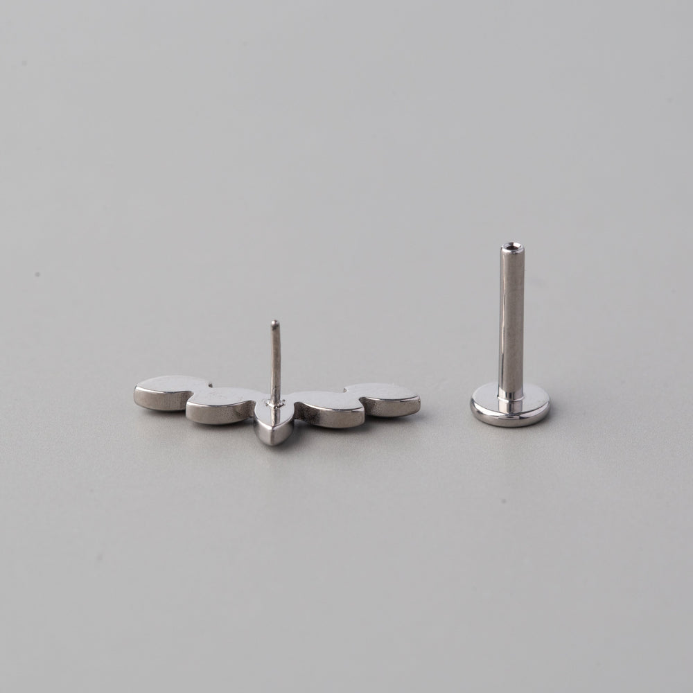 Push Tassels Threadless Labret in Silver - Titanium