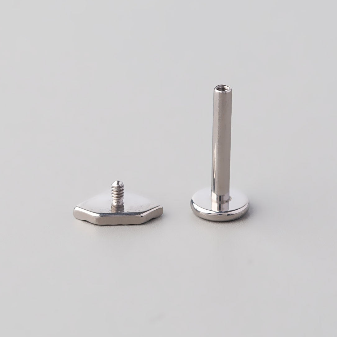 Irregular Hammering Diamond Labret in Silver - Titanium - Camden Body Jewellery