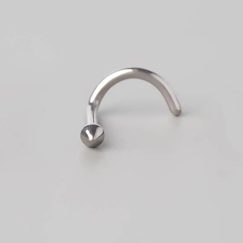 Screw Shape Nose Stud with Spike Top - Titanium