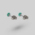 Prong Set Green Onyx Earrings - Titanium - Camden Body Jewellery