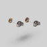 Prong Set Yellow Tiger Eye Earrings - Titanium - Camden Body Jewellery