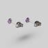 Prong Set Amethyst Earrings - Titanium - Camden Body Jewellery