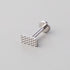 Irregular Hammering Rectangle Labret in Silver - Titanium - Camden Body Jewellery