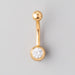 Jewelled Belly Bar in Gold - Titanium - Camden Body Jewellery