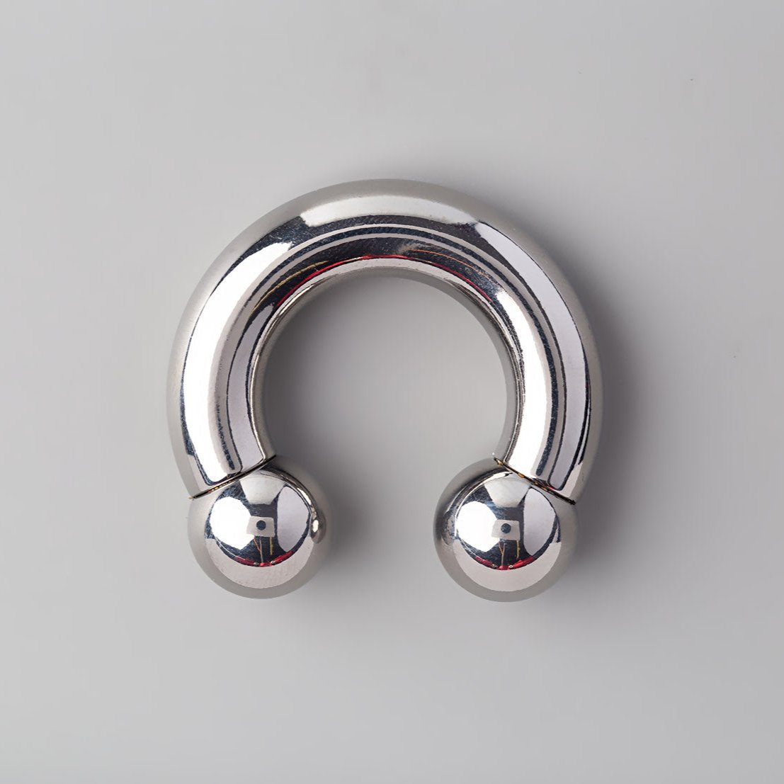 Large Size Circular Barbell with Balls in Silver - Titanium - Camden Body Jewellery