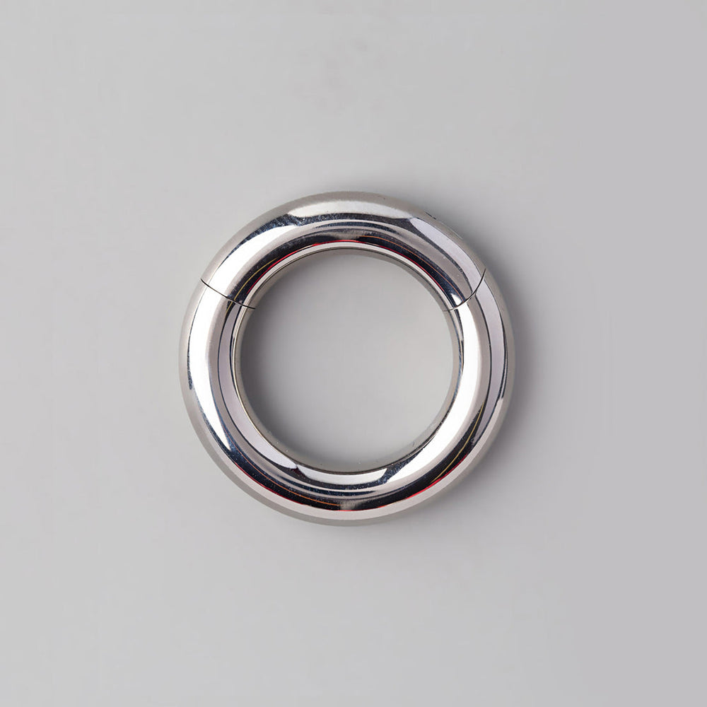 Large Size Segment Ring in Silver - Titanium