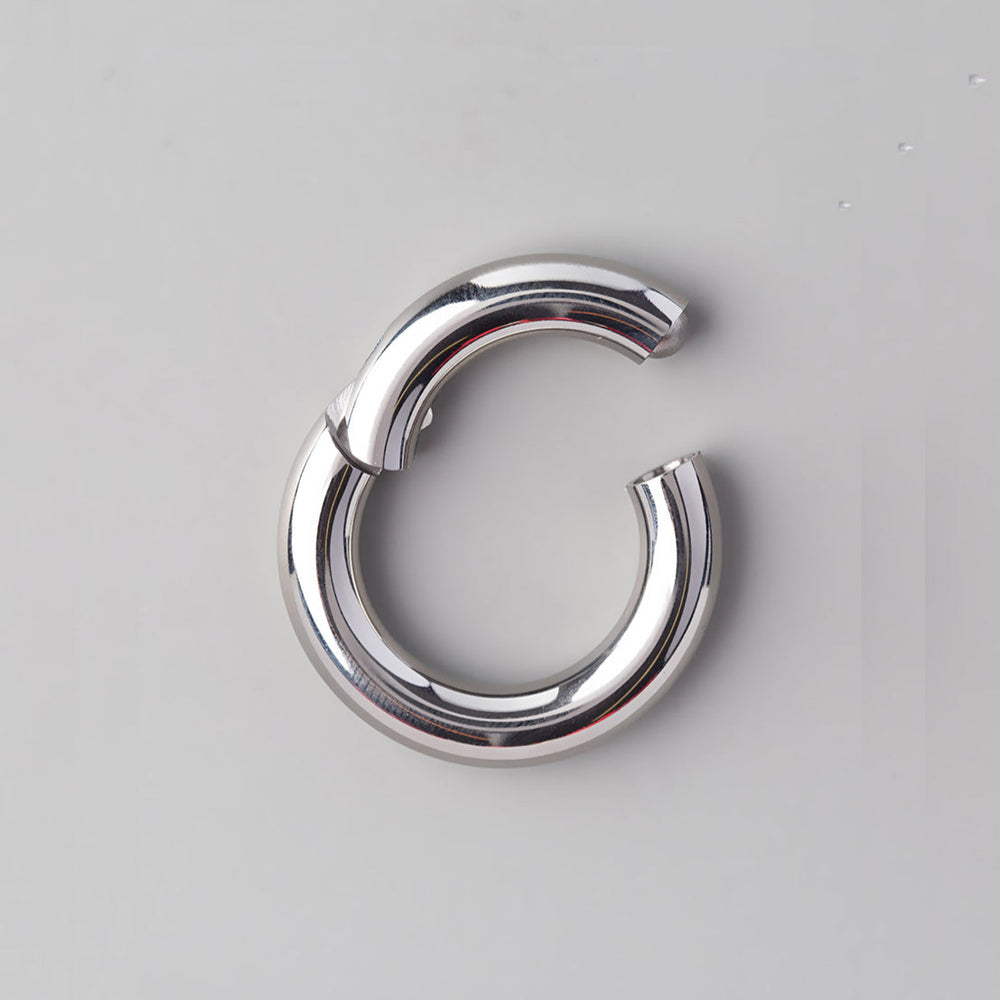Large Size Segment Ring in Silver - Titanium