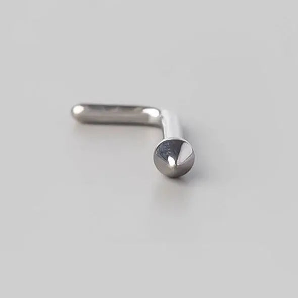 L-Shape Nose Stud with Spike Top - Titanium