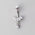 5 Marquise Bezel CZ Dangle Belly Bar in Silver - Titanium - Camden Body Jewellery