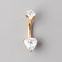 Prong Set Triangle Cut Clear Zircon Belly Bar in Gold - Titanium - Camden Body Jewellery