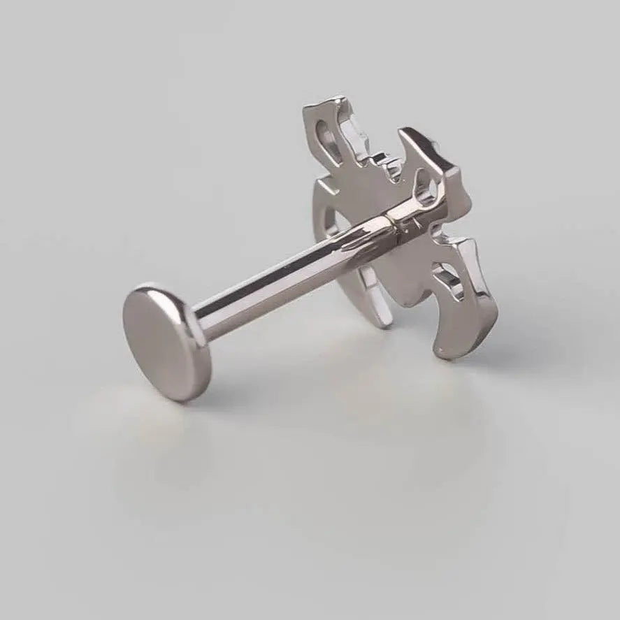 Spider Set Labret in Silver - Titanium - Camden Body Jewellery