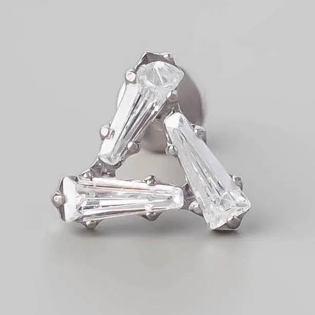 CZ Form in Triangle Labret - Titanium - Camden Body Jewellery