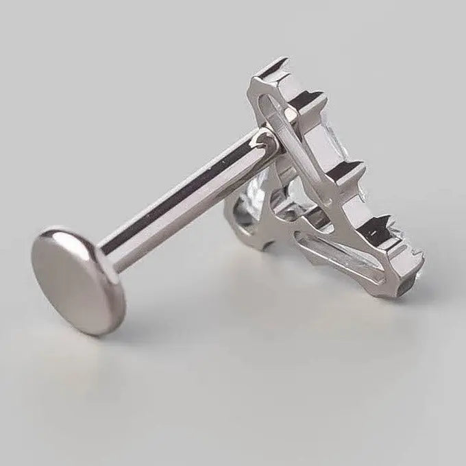 CZ Form in Triangle Labret - Titanium - Camden Body Jewellery