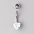 Prong Set Triangle Cut Clear Zircon Belly Bar in Silver - Titanium - Camden Body Jewellery