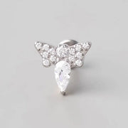 Moth Clear CZ Paved Labret - Titanium - Camden Body Jewellery