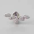 Bumped Cut 5 Leaves Flat Back Labret - Titanium - Camden Body Jewellery