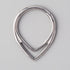 3 Lines Woven Web V Shape Segment Hoop in Silver - Titanium - Camden Body Jewellery