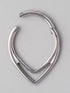 V Shape Double Line Segment Hoop in Silver - Titanium - Camden Body Jewellery