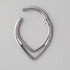 3 Lines Woven Web V Shape Segment Hoop in Silver - Titanium - Camden Body Jewellery