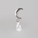 Crescent Pear CZ Dangle Labret - Titanium - Camden Body Jewellery